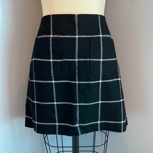 Madewell black and white plaid skirt size 2